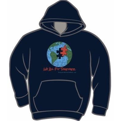 We All Fit Together! - Navy Blue Unisex Hoodie