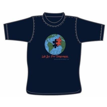 We All Fit Together!  - Navy blue short sleeved T-shirt for Ladies